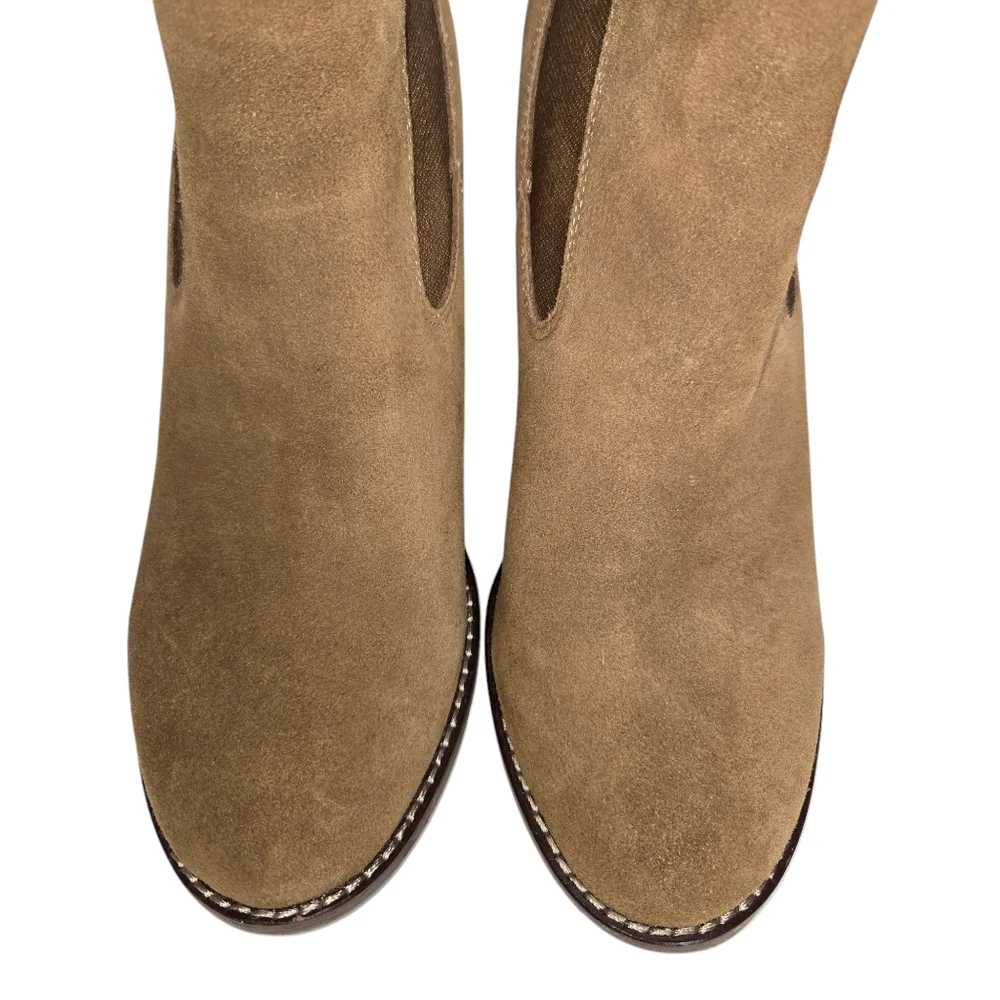 Lucky Brand Sz 10 Yamka Leather‎ Pull-on Almond-toe Chelsea Ankle Bootie
